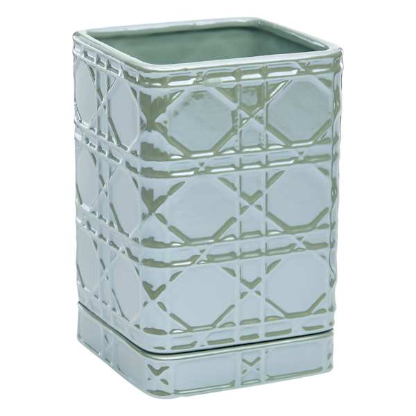 Providence Indoor Olivia Green Glazed Planter, 4.5"