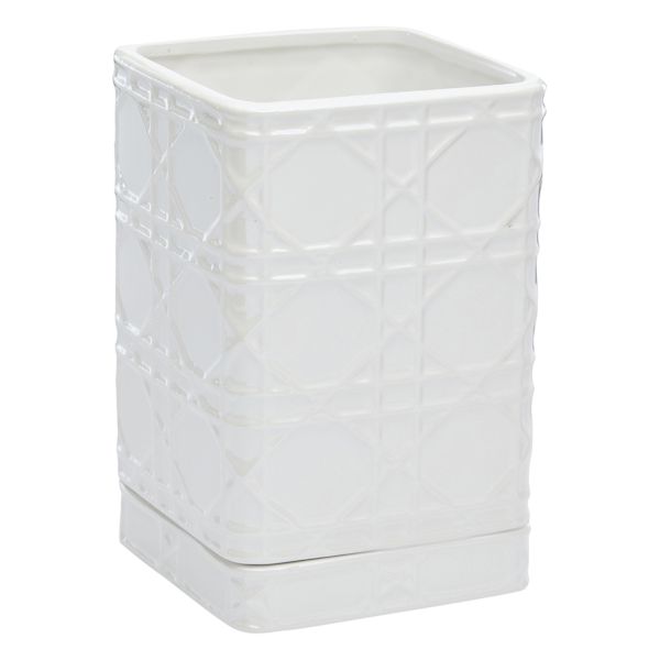 Providence Indoor Olivia White Glazed Planter, 4.5"