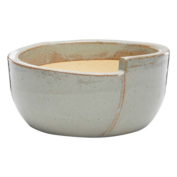Crosby St. Grey Petal Low Bowl Outdoor Planter, Small