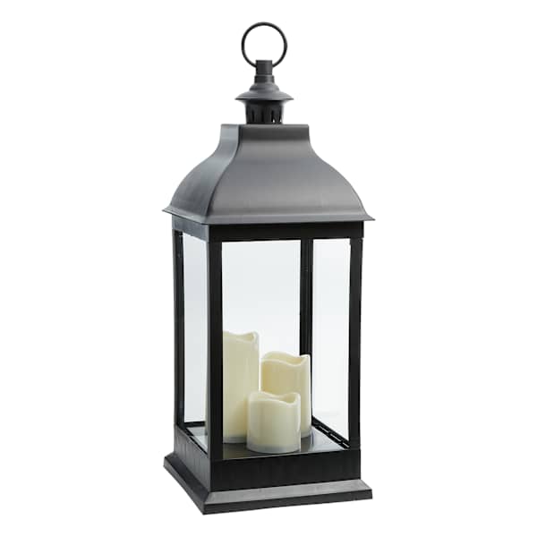 Providence Black LED Candle Lantern, 25"