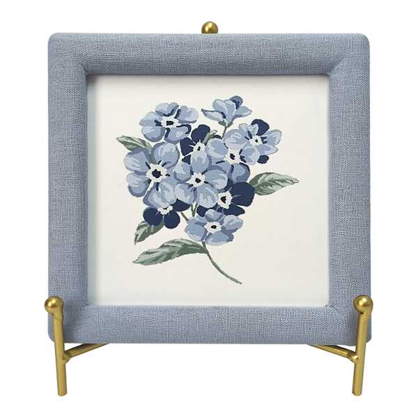 Providence Blue Framed Bouquet Art on Stand, 6"