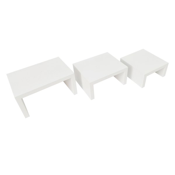 3-Piece White Wood Riser Set