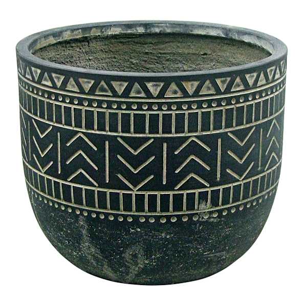 Tracey Boyd Black Kakau Outdoor Planter, Medium