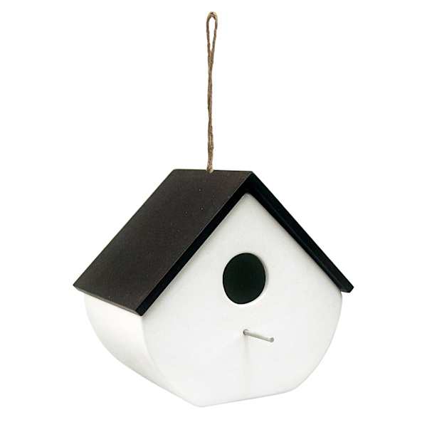 Crosby St. White & Black Ceramic Birdhouse, 8"