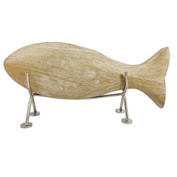 Ty Pennington Wood Fish on Stand, 4.7"