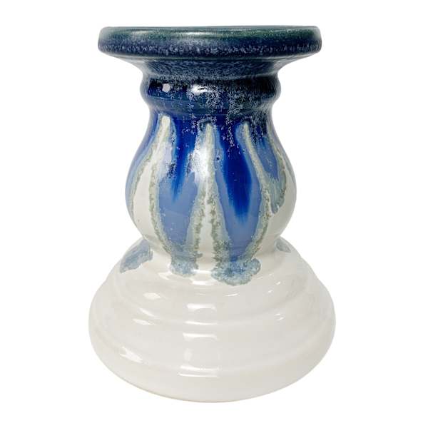 Ty Pennington Blue Glaze Ceramic Pillar Candle Holder, 5x6