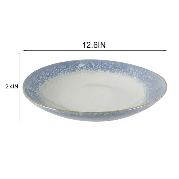 Ty Pennington Blue Glaze Ceramic Decorative Bowl, 13x3