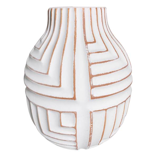 Tracey Boyd White Ceramic Vase, 8"