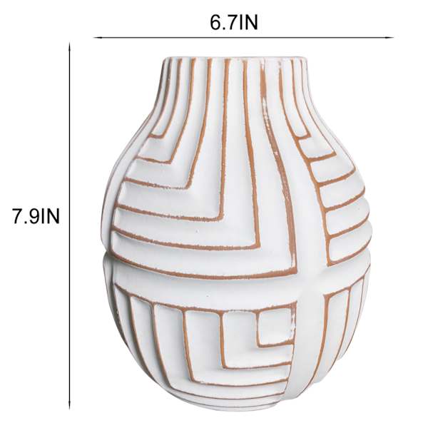 Tracey Boyd White Ceramic Vase, 8"