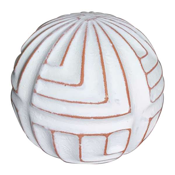 Tracey Boyd White Tribal Ceramic Orb, 4"