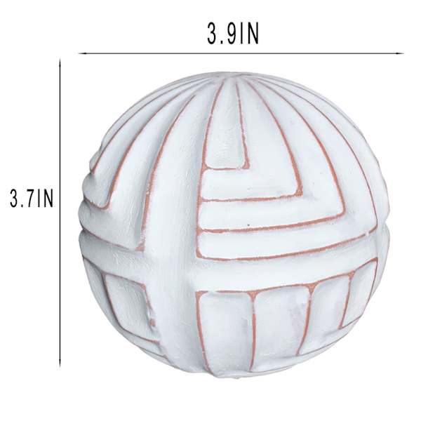 Tracey Boyd White Tribal Ceramic Orb, 4"