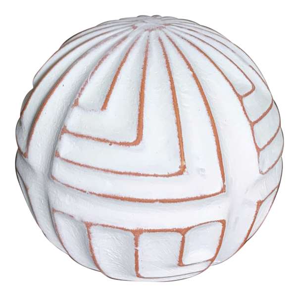 Tracey Boyd White Tribal Ceramic Orb, 3"