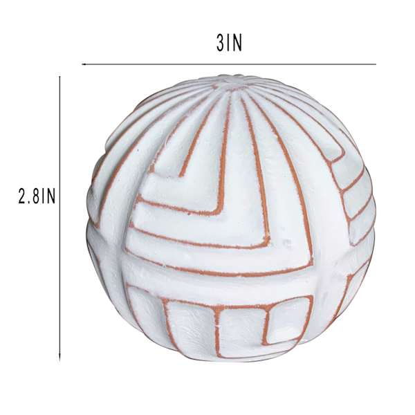 Tracey Boyd White Tribal Ceramic Orb, 3"