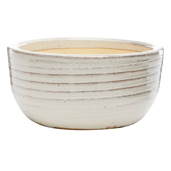 Found & Fable White Saturn Bowl Outdoor Planter, Small