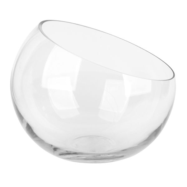 Beveled Clear Glass Bowl, 8"