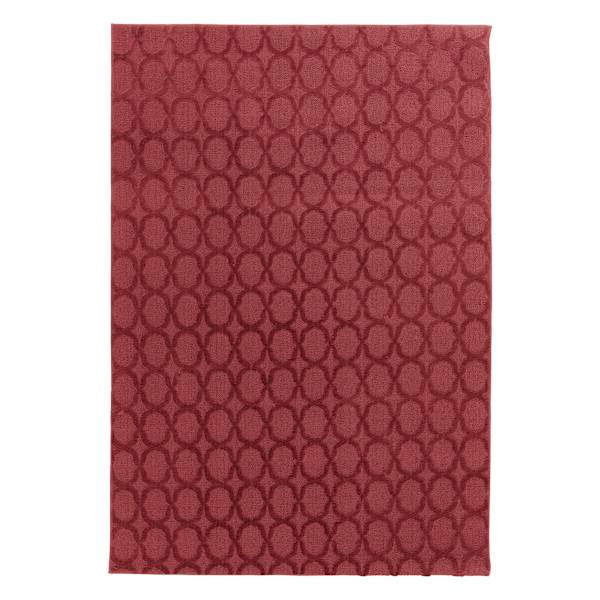 (D602) Verona Ruby Red Contour Area Rug, 5x7