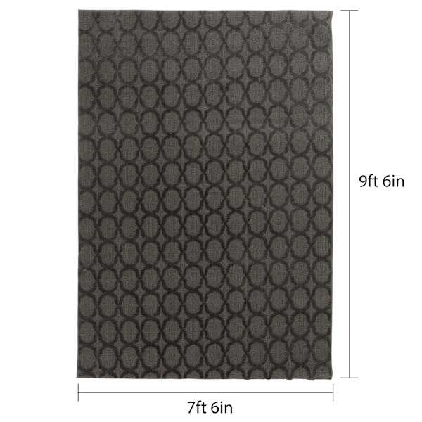 (D601) Verona Grey Contour Area Rug, 8x10