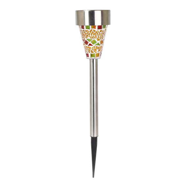Solar Orange Mosaic Pathway Light