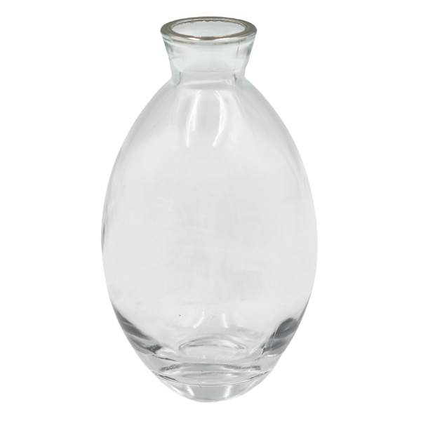 Willow Crossly Bud Glass Vase with Silver Rim, 5"