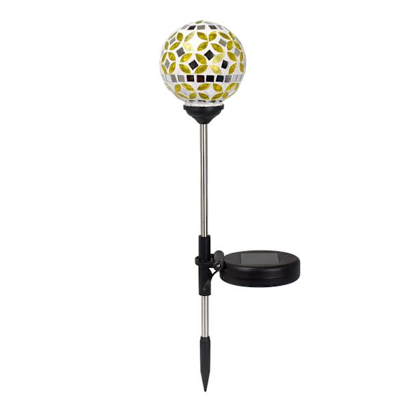 Solar Orange Mosaic Globe Pathway Light