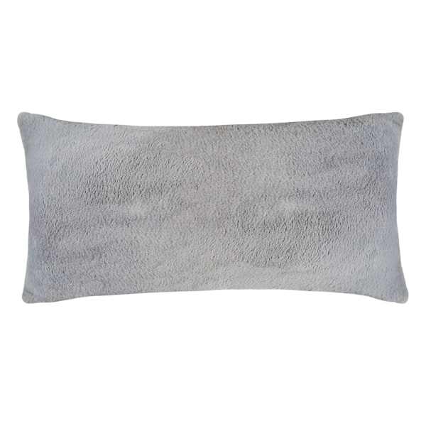 Tiny Dreamers Grey Faux Fur Body Pillow, 18x36