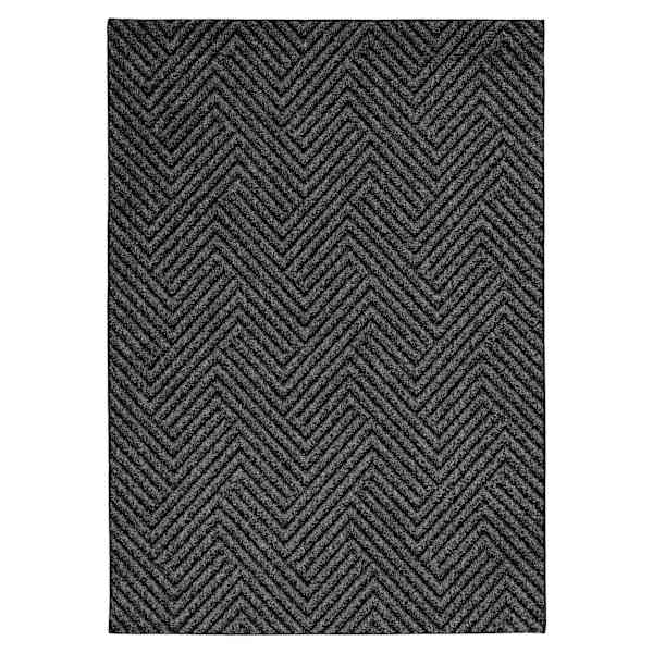 Grey Acadia Loop Zigzag Design Outdoor Area Rug, 5x7