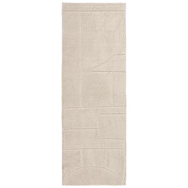 (D607) Crosby St. Athena Cosmo Cream High-Low Runner, 2x7