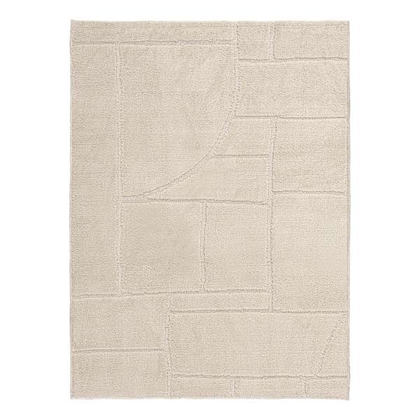 (D607) Crosby St. Athena Cosmo Cream High-Low Accent Rug, 3x5
