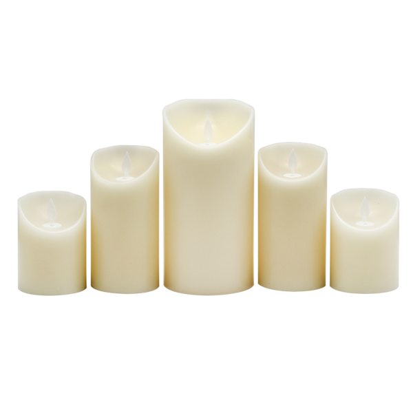 5-Pack Ivory LED Pillar Candles