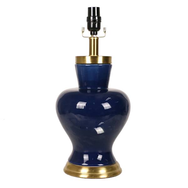 Providence Navy with Gold Detail Ceramic Urn Medium Table Lamp Base, 17"