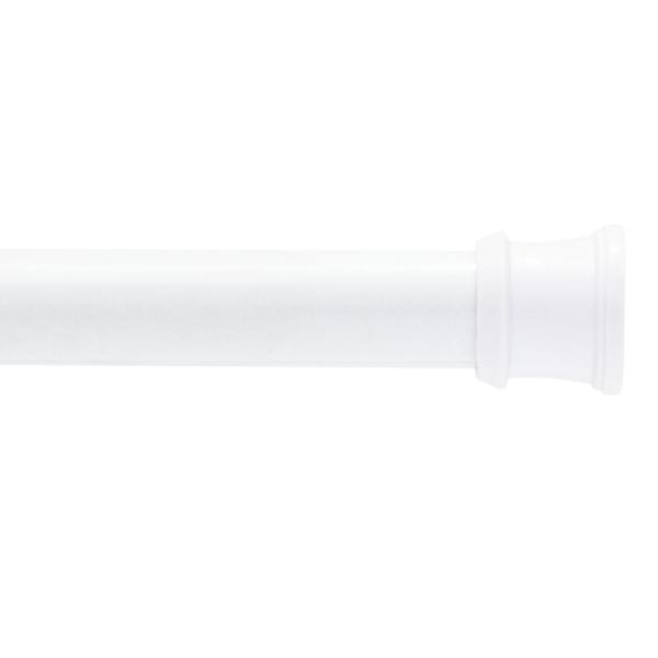White C-Lock Shower Curtain Rod, 36-63"