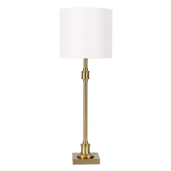 Gold Metal Buffet Large Table Lamp with Shade, 29"