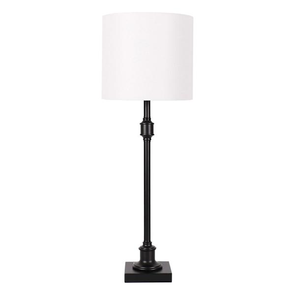 Black Metal Buffet Large Table Lamp with Shade, 29"