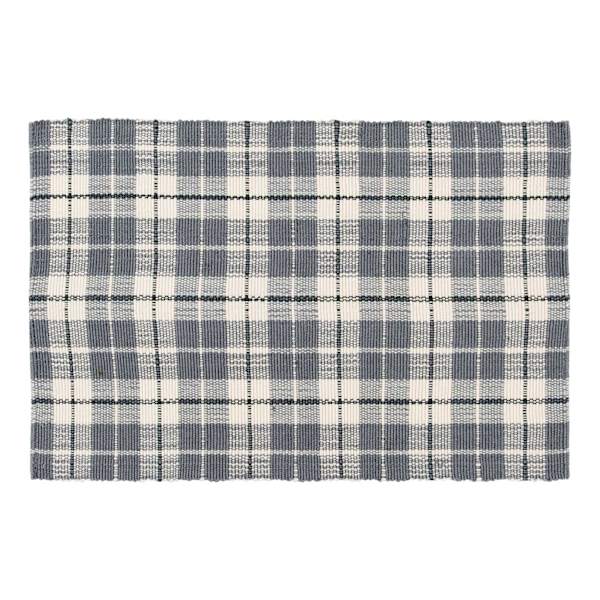 Honeybloom Blue Plaid Layering Accent Rug, 24x36