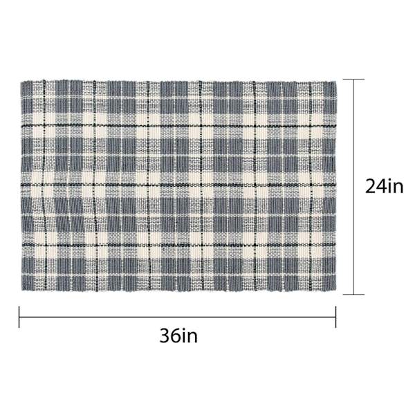 Honeybloom Blue Plaid Layering Accent Rug, 24x36