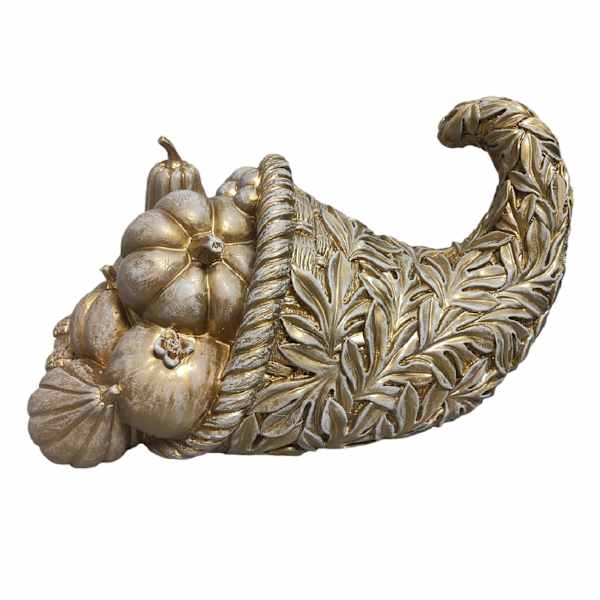 Providence Gold Resin Cornucopia, 13"