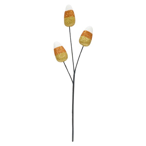 Glittered Candy Corn Halloween Pick, 16"