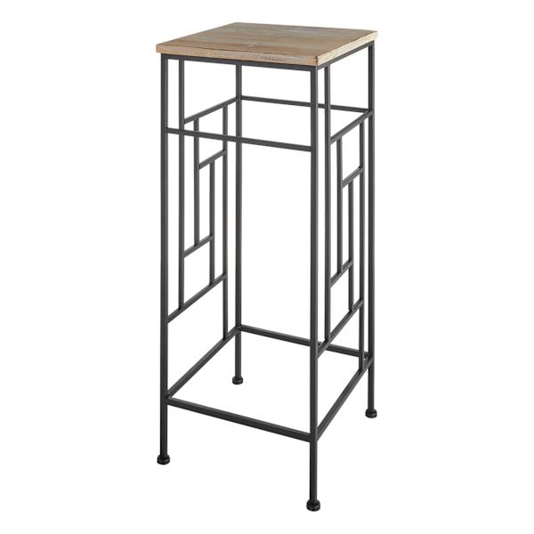 Wooden Top Outdoor Plant Stand with Metal Frame, Large