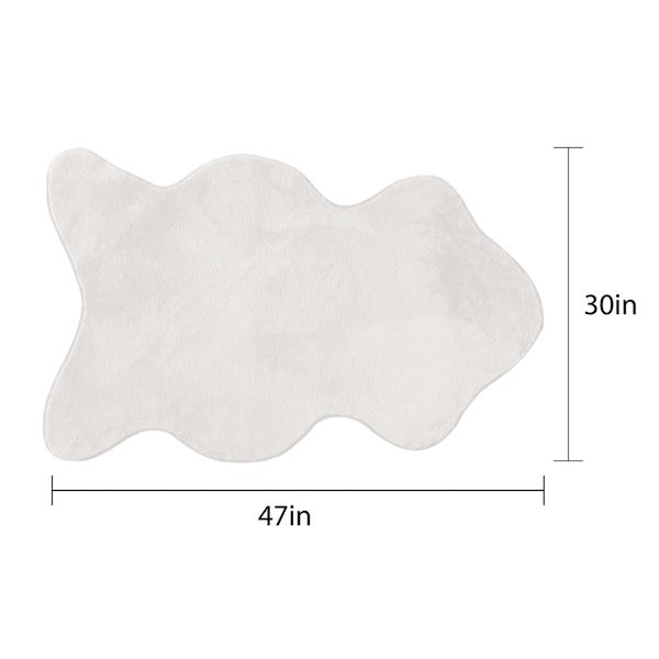 White Faux Rabbit Fur Washable Bliss Rug, 3x4