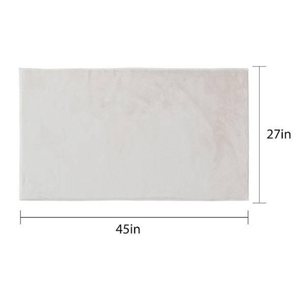 Bliss Silver Faux Rabbit Fur Washable Accent Rug, 2x4