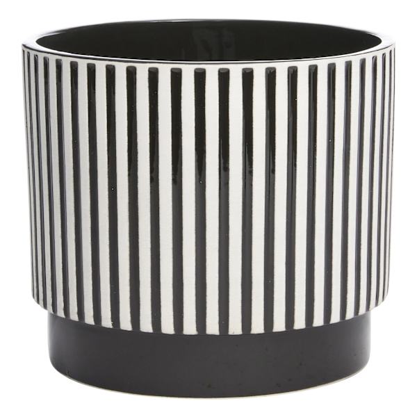 Crosby St. Indoor Black & White Stripe Planter, Large