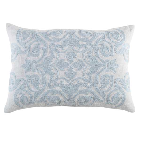 Providence Blue Timeless Embroidered Throw Pillow, 14x20