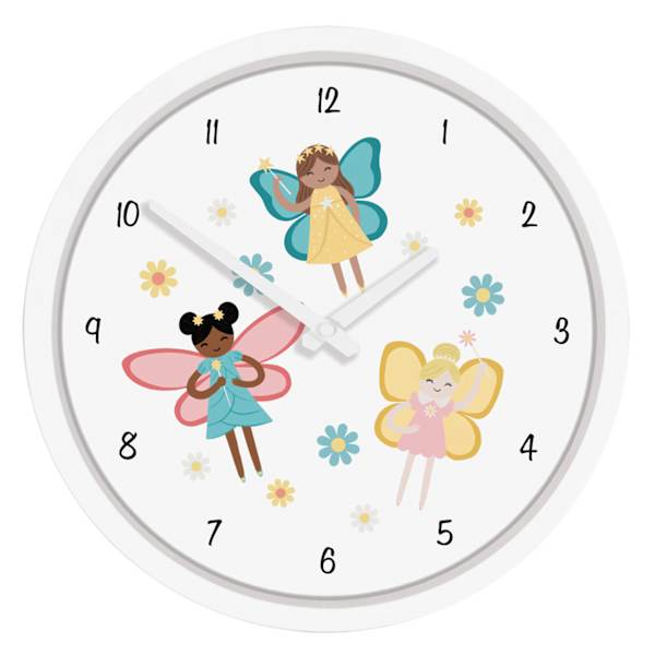 Tiny Dreamers Daisy Fairy Garden Round Wall Clock, 12"