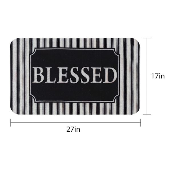 Blessed Striped Echo Doormat, 17x27