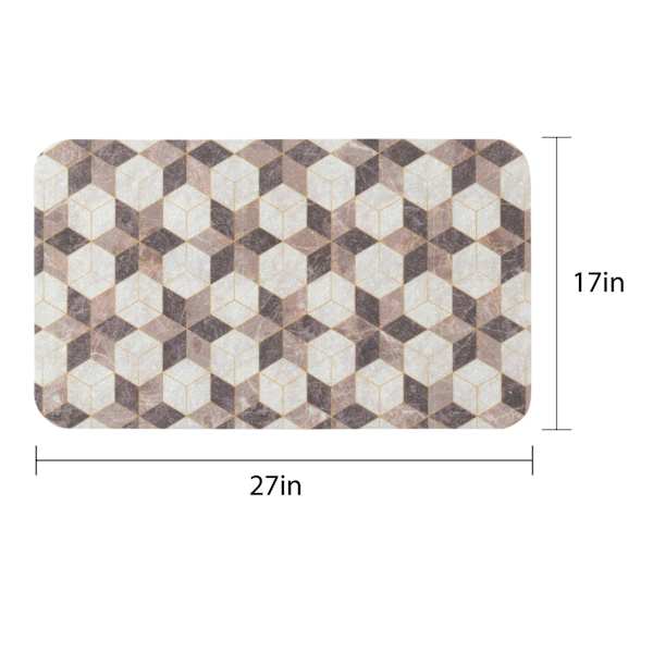 Beige & Grey Tiles Echo Doormat, 17x27