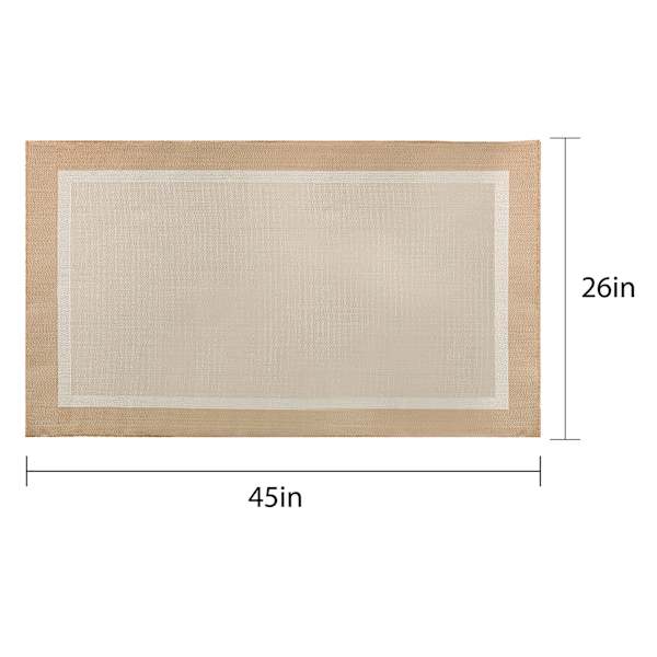 (E514) Fifer Tan Border Outdoor Accent Rug, 2x4