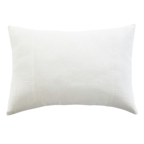 Crosby St. White Cotton Slub & Velvet Throw Pillow, 14x20