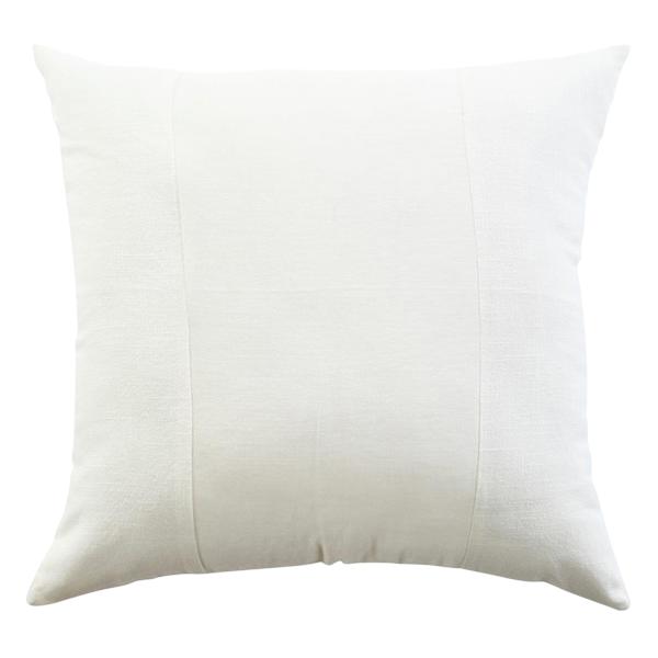 Crosby St. White Cotton Slub & Velvet Throw Pillow, 24"
