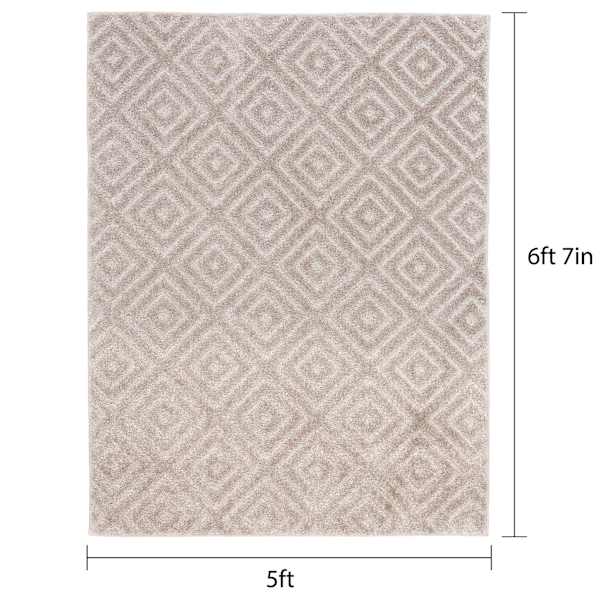 (D604) Waterford Ronin Parchment Area Rug, 5x7