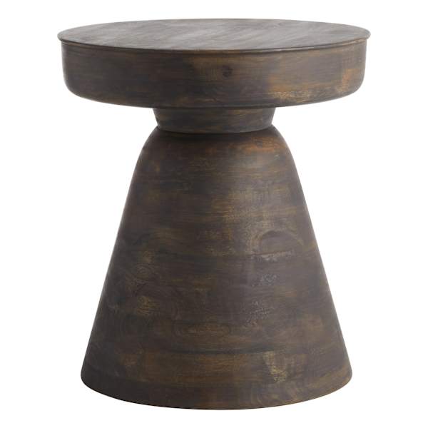Found & Fable Dark Brown Wood Accent Table, 16x18